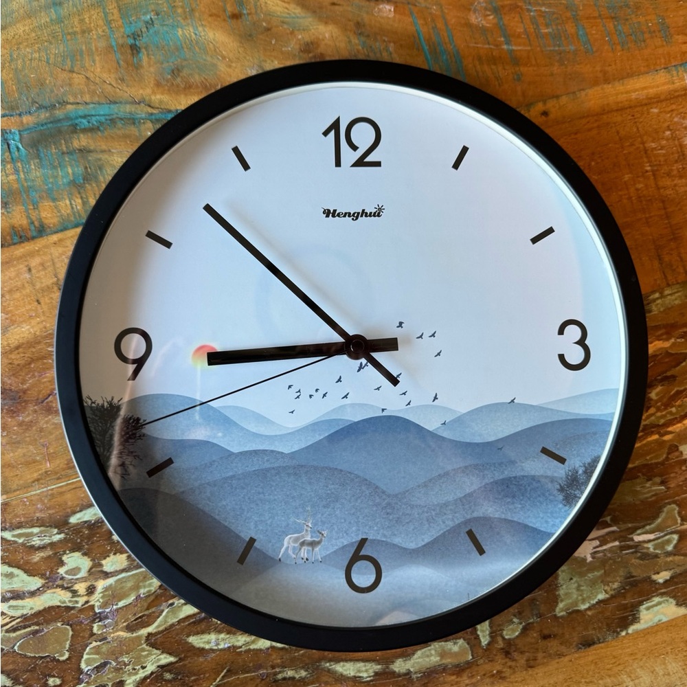 Black and White Scenic Wall Clock